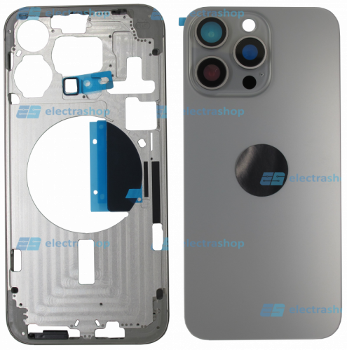 Корпус для IPhone 15 Pro Max натуральный титан (Оригинал)