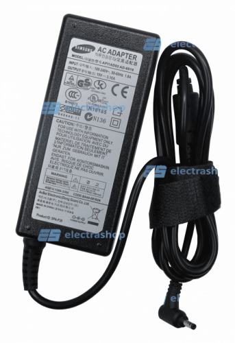 Блок питания для ноутбука Samsung 19v 3.16А (65 Ватт) (Разьем 3.0*1.0 mm)