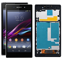 Модуль-дисплей Sony Xperia Z1 L39H/C6903/C6902 фиолетовый с рамкой (ОРИГИНАЛ)