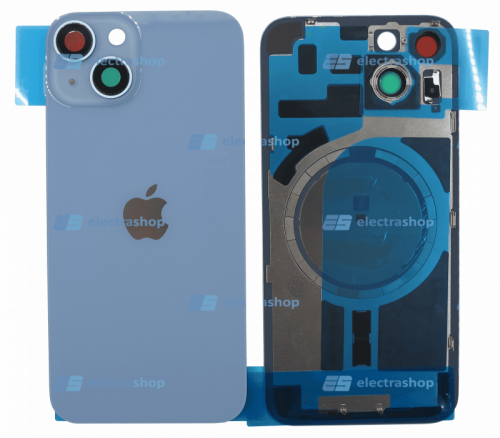 Задняя крышка для IPhone 14 синяя (оригинал)
