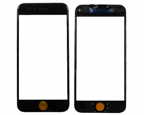 Стекло для дисплея IPhone 6S 4.7 черное (рамка+ОСА клей)