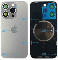 Задняя крышка для IPhone 15 Pro натуральный титан (Оригинал)
