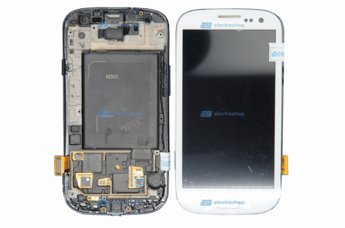 Модуль-дисплей Samsung Galaxy S3 (GT-I9300) белый с рамкой (ОРИГИНАЛ)