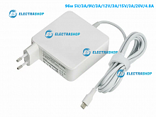 Блок питания для ноутбуков и планшетов Type-C 96w 5V/3A/9V/3A/12V/3A/15V/3A/20V/4.8A