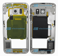 Средняя часть корпуса для Samsung Galaxy S6 (G920F) белый (Оригинал)
