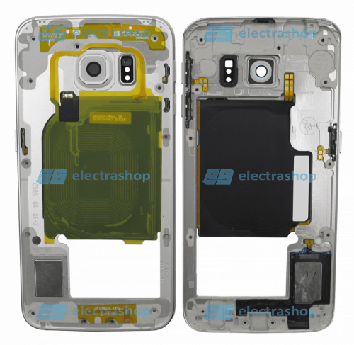 Средняя часть корпуса для Samsung Galaxy S6 (G920F) белый (Оригинал)