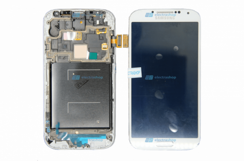 Модуль-дисплей Samsung Galaxy S4 LTE (GT-I9505) белый в сборе с рамкой (ОРИГИНАЛ)