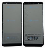 Стекло с OCA пленкой для дисплея Samsung Galaxy J6 (2018) SM-J600 черное